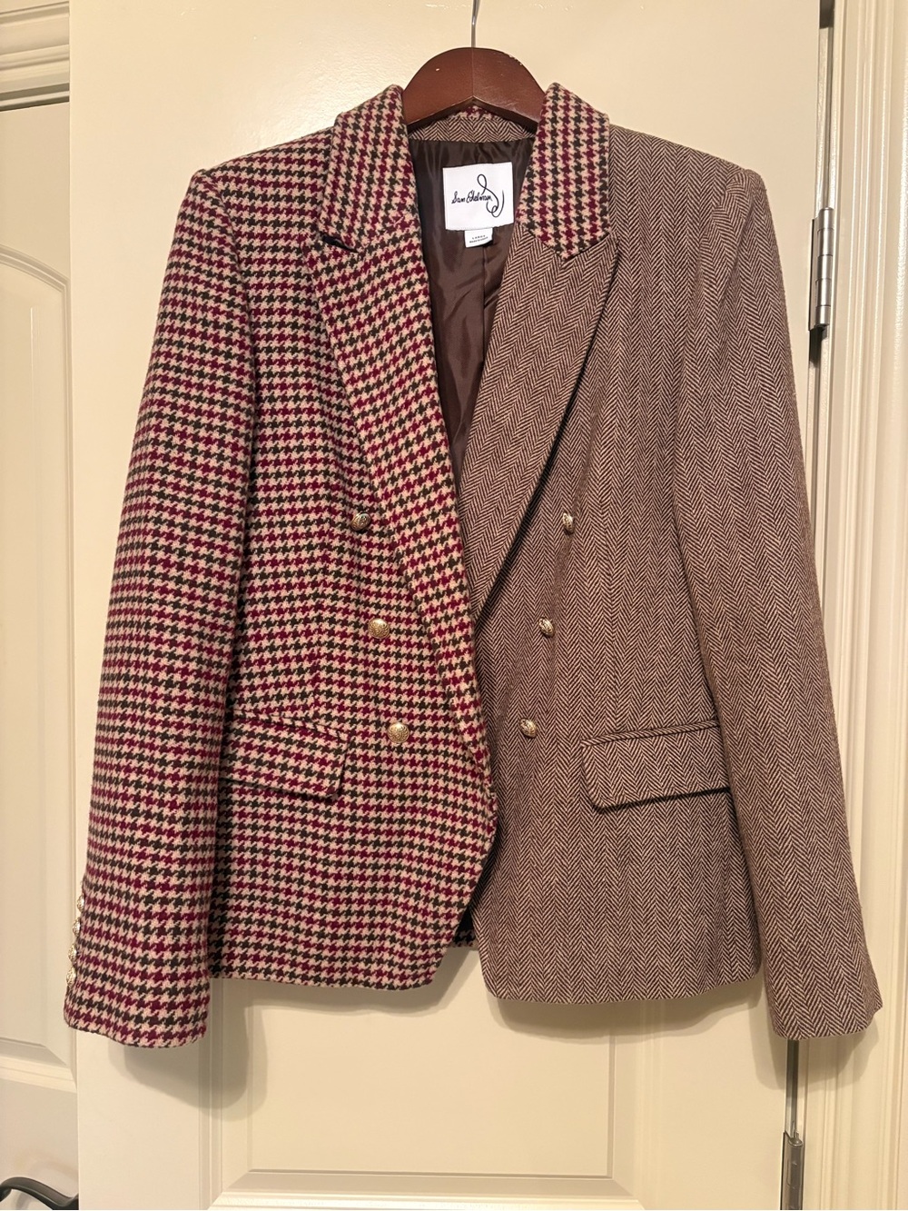 Sam Edelman Blazer, Unique Split Herringbone, L